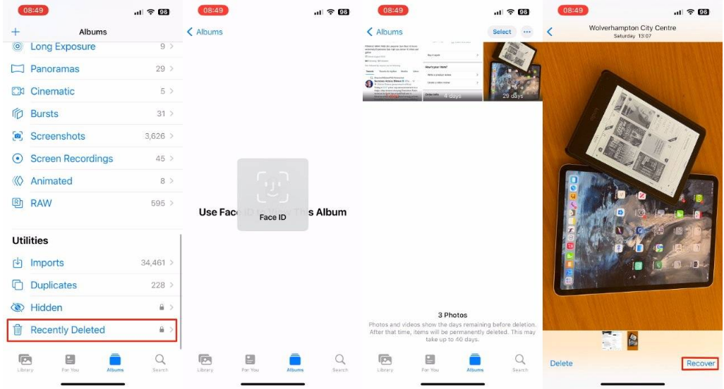太康苹果14维修分享 iPhone14 上恢复已删除的照片 